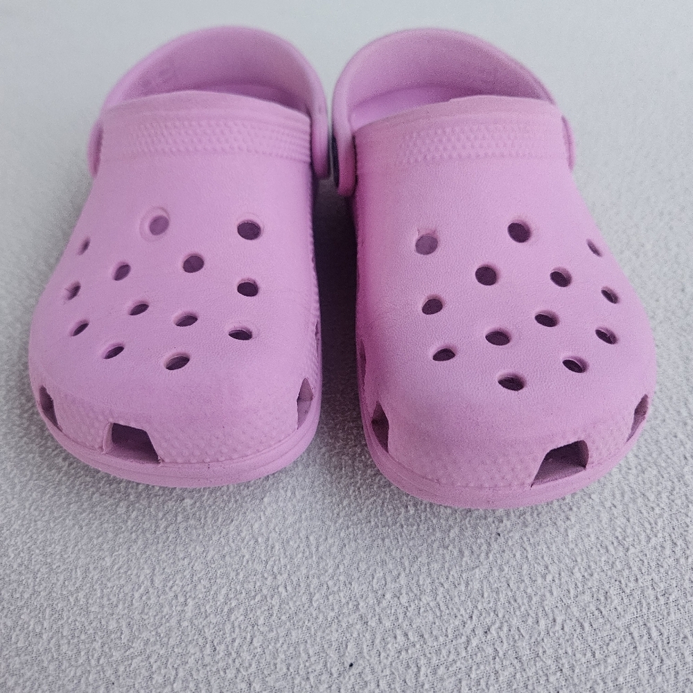 Crocs Classic Clog Girl SZ 10 Slip-On Light Pink Water Shoes - Picture 11 of 12